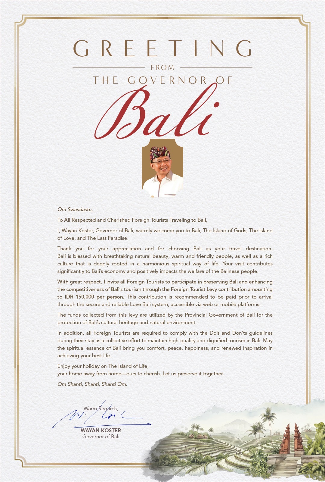 Warm Greetings from Bali, The Island of Gods