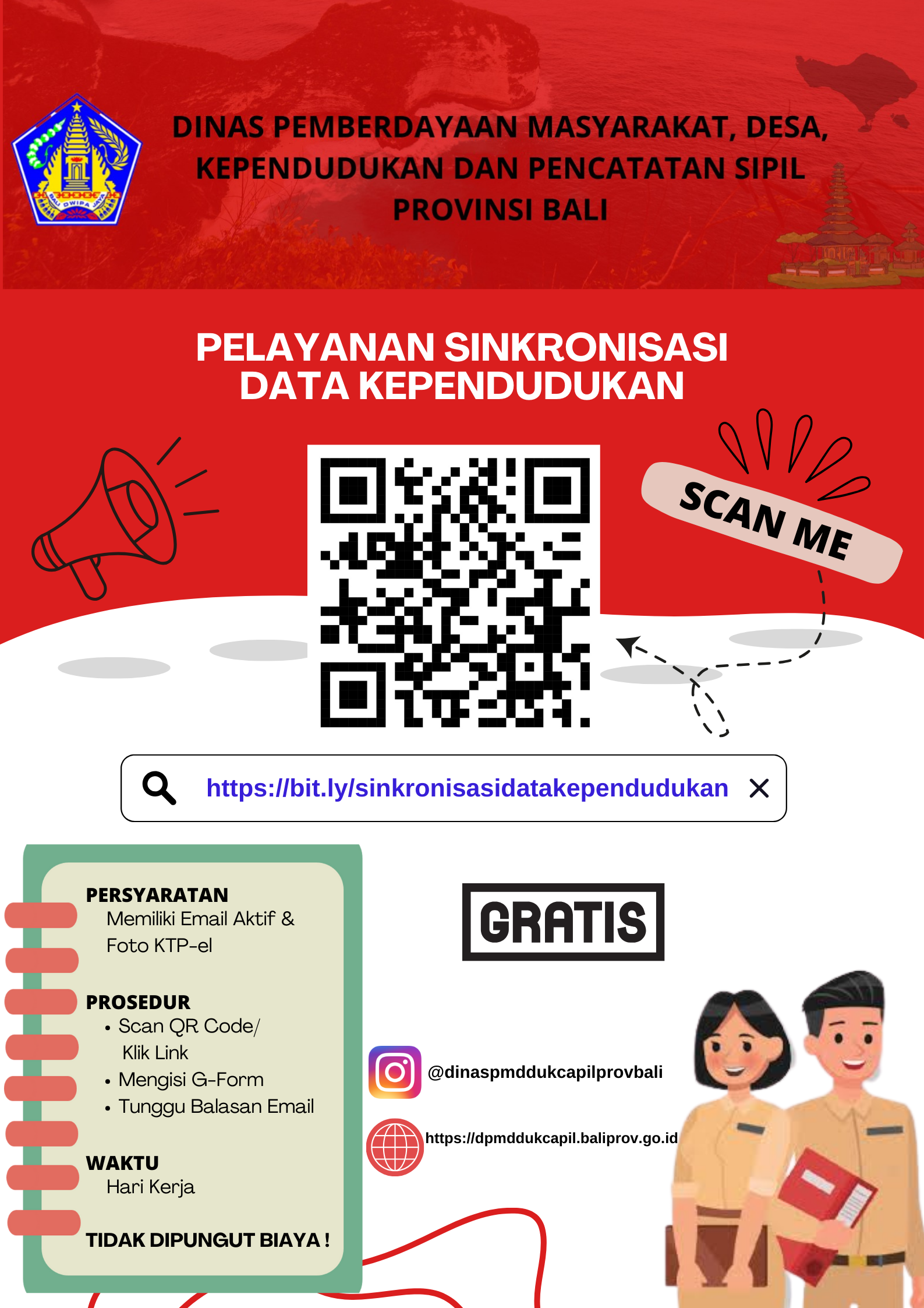 Pelayanan Sinkronisasi Data Kependudukan pada DPMD DUKCAPIL Provinsi Bali