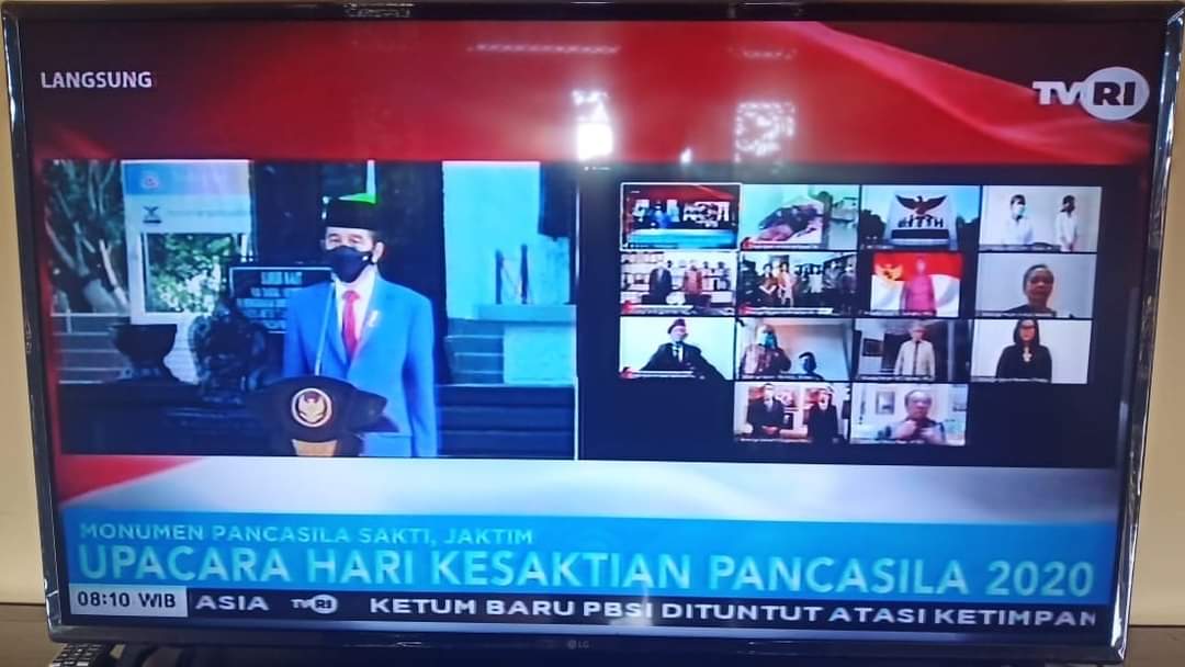 Upacara Peringatan Hari Kesaktian Pancasila Tahun 2020 secara Virtual