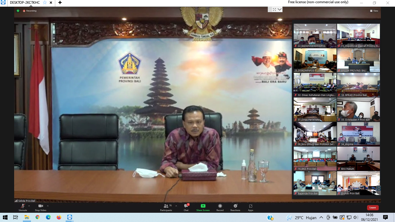 Pengarahan Sekretaris Daerah Provinsi Bali