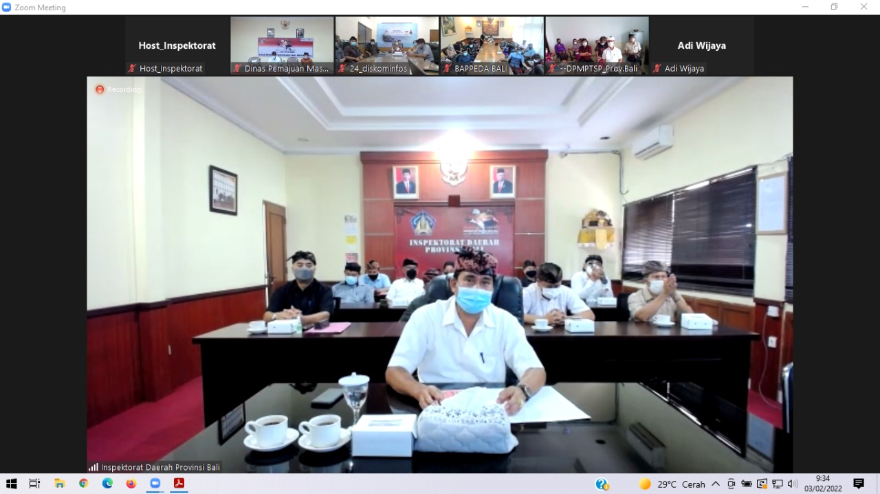 Entry Meeting Pembinaan Inspektorat Daerah Provinsi Bali
