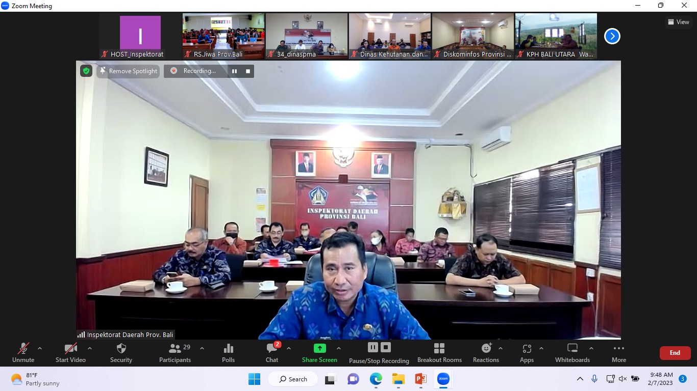 Entry Meeting Pembinaan Perangkat Daerah Provinsi Bali