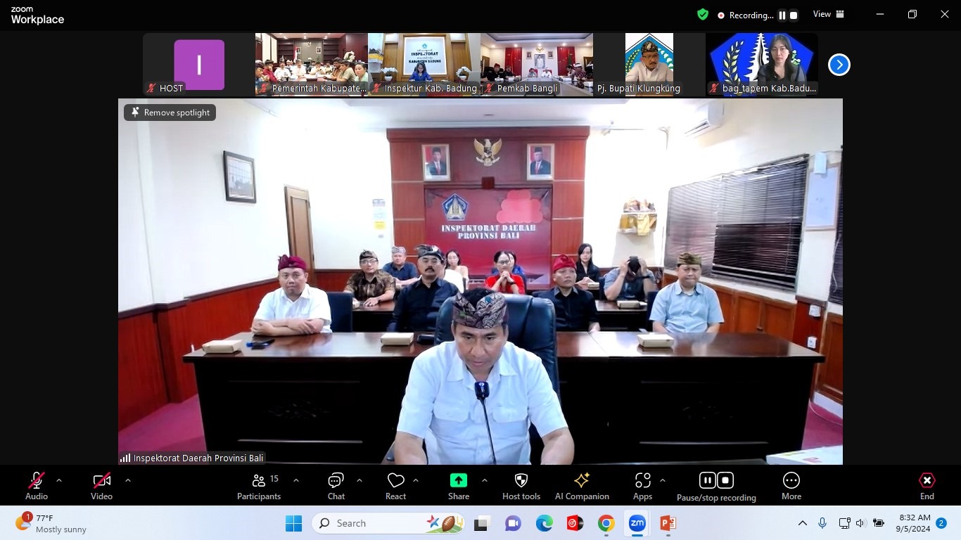 Entry Meeting Pemeriksaan Akhir Masa Jabatan Kepala Daerah dan Pengawasan Penyelenggaraan Urusan Pemerintahan Daerah