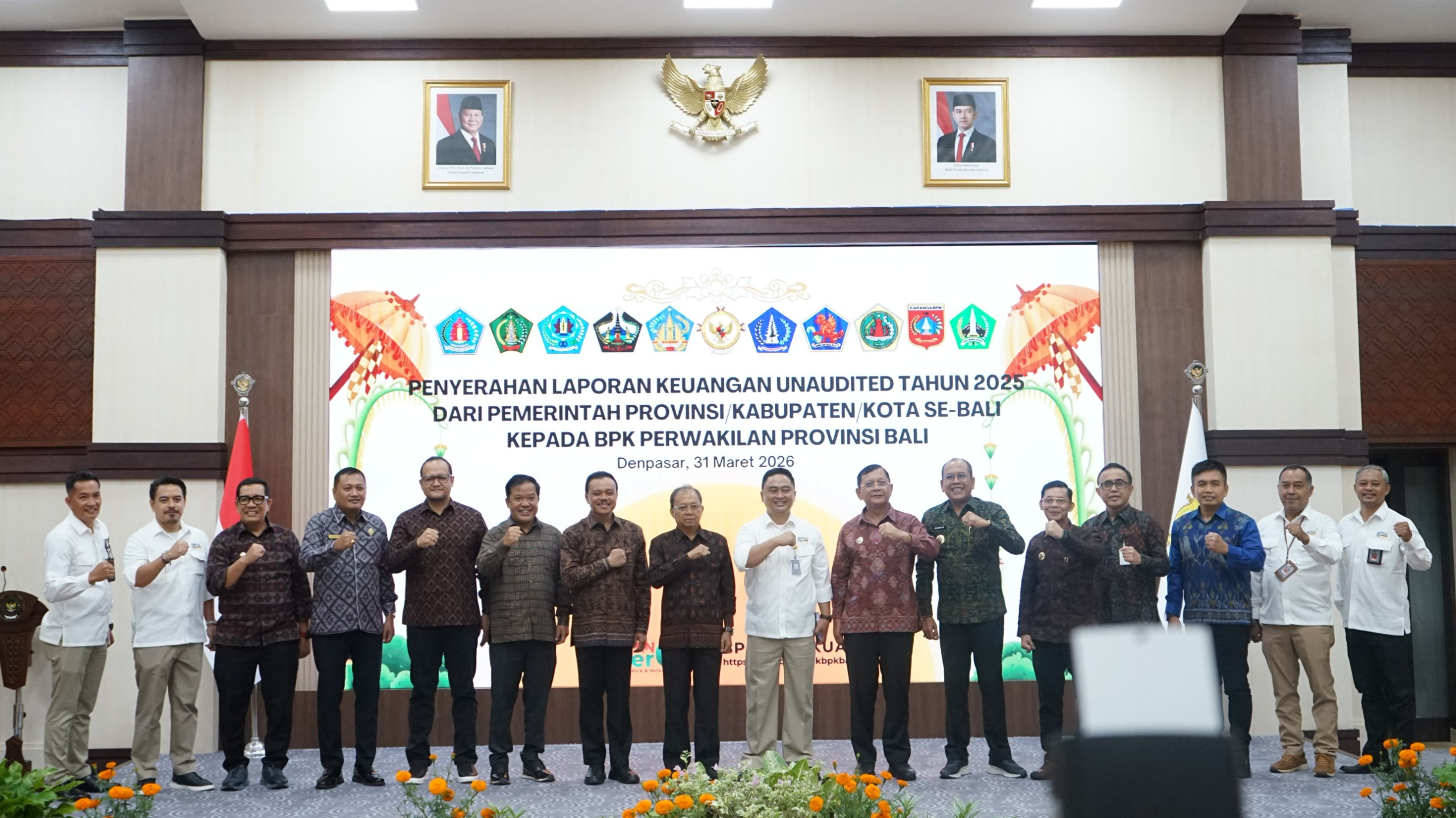 Penyerahan Laporan Keuangan Unaudited Tahun 2025 dari Pemerintah Provinsi/Kabupaten/Kota/ se-Bali Kepada BPK Perwakilan Provinsi Bali