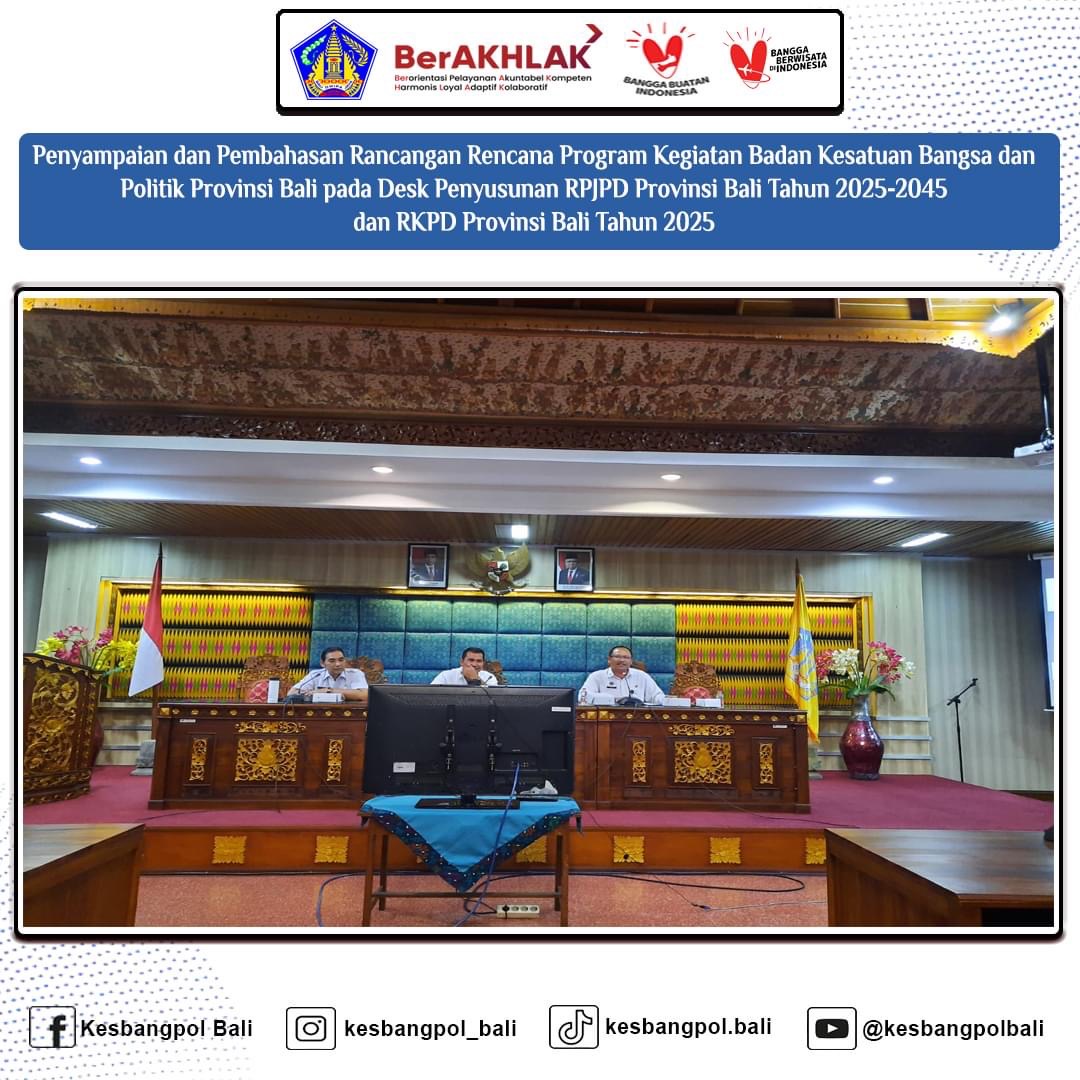 Kaban Kesbangpol Bali Sampaikan Rancangan Rencana Program Kegiatan Kesbangpol