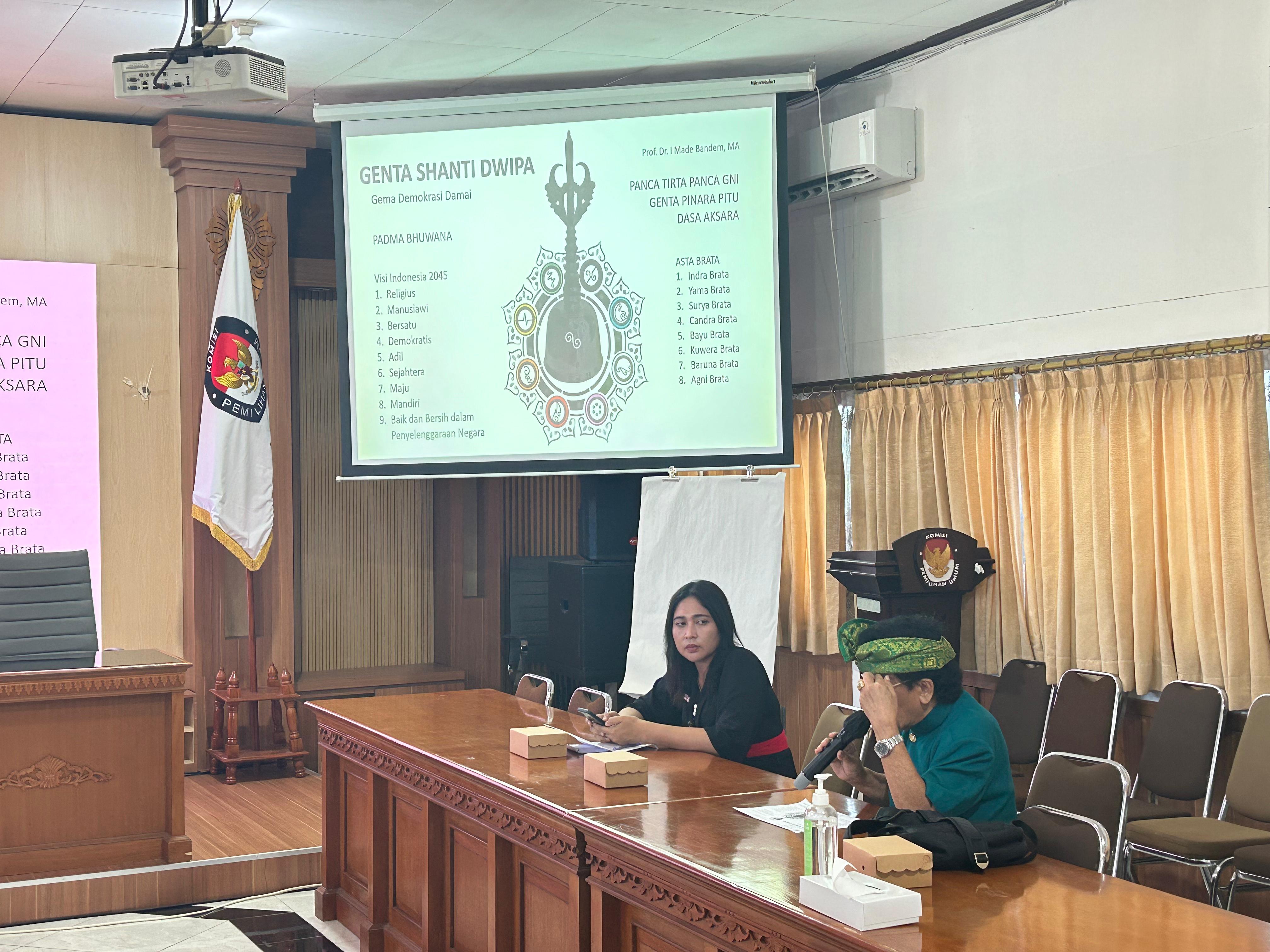 FGD Pembahasan Pembuatan Maskot dan Jingle Pemilihan Gubernur dan Wakil Gubernur Bali Tahun 2024.
