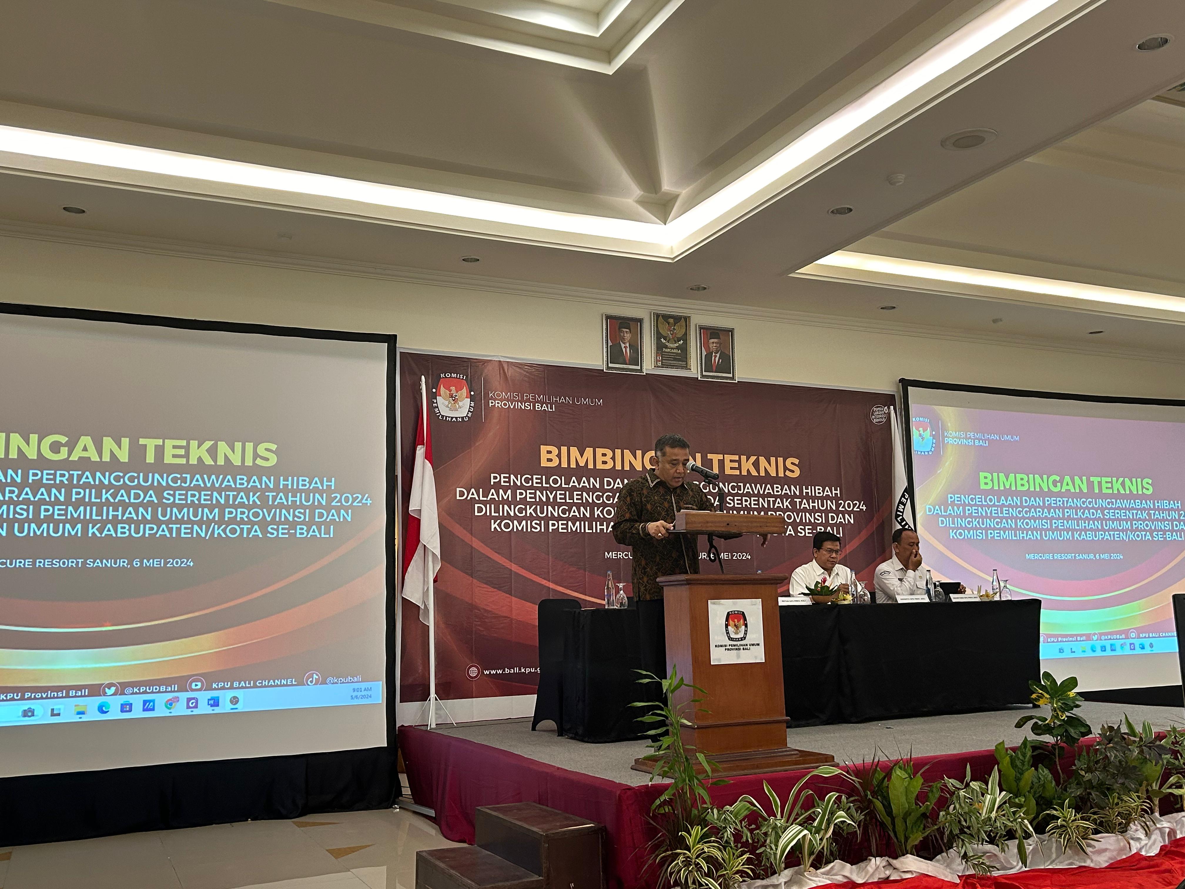 Bimtek Pengelolaan dan Pertanggungjawaban Hibah dalam Penyelenggaraan Pilkada Serentak Tahun 2024
