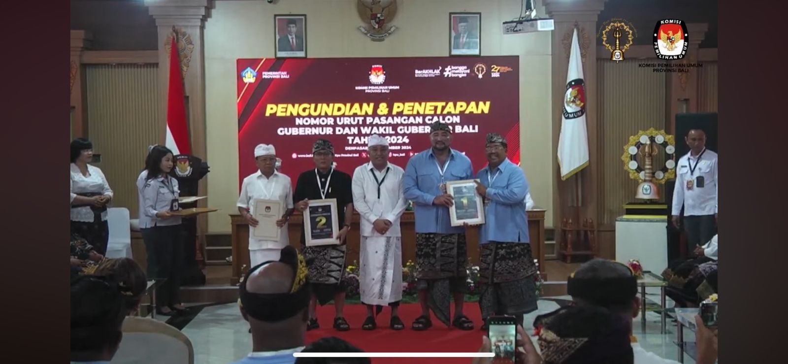 Penetapan Nomor Urut Pasangan Calon Gubernur dan Wakil Gubernur Bali Tahun 2024.