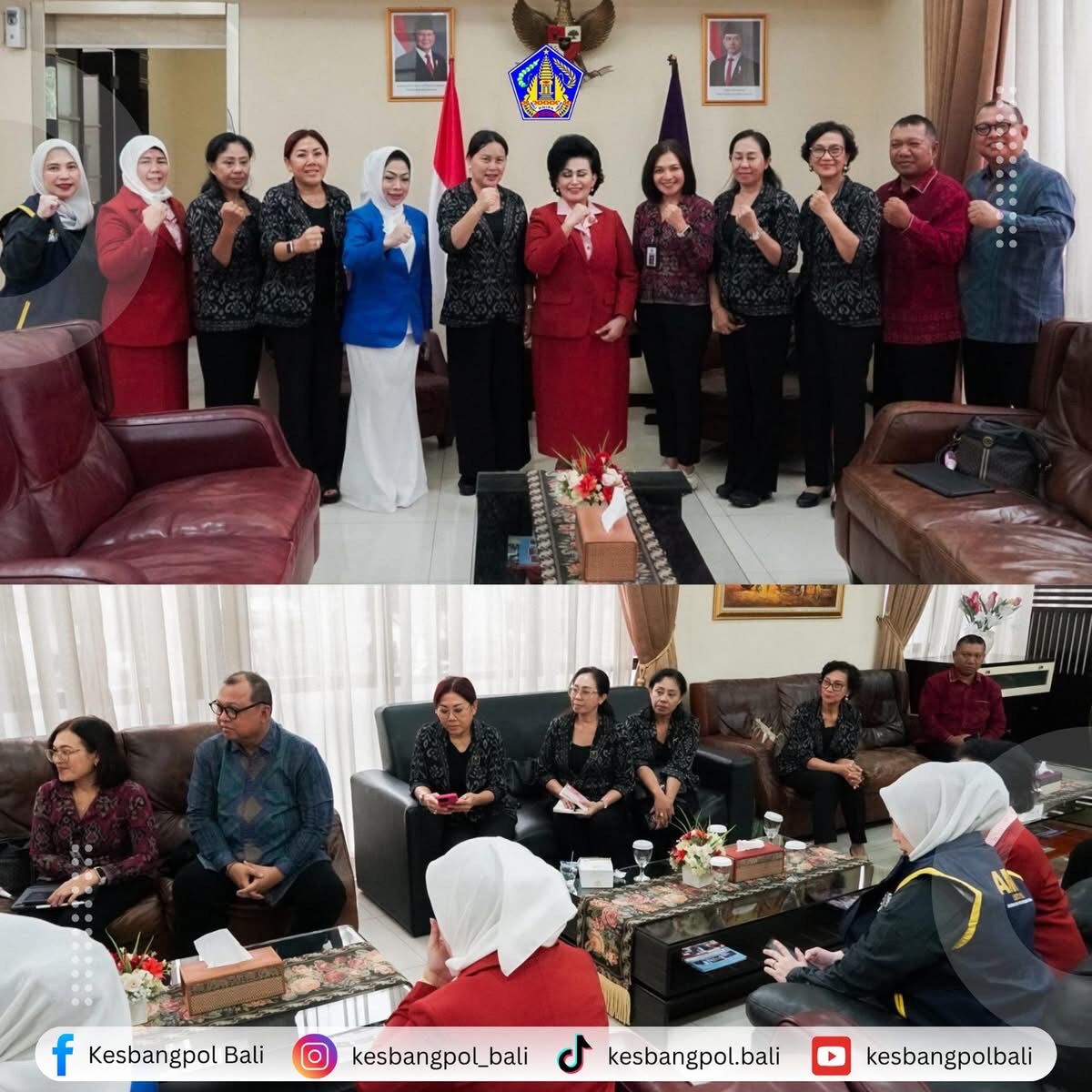 Kaban Kesbangpol Bali Dampingi Ketua BKOW Provinsi Bali Sinergi Kelembagaan dan Penguatan Peran Organisasi Perempuan
