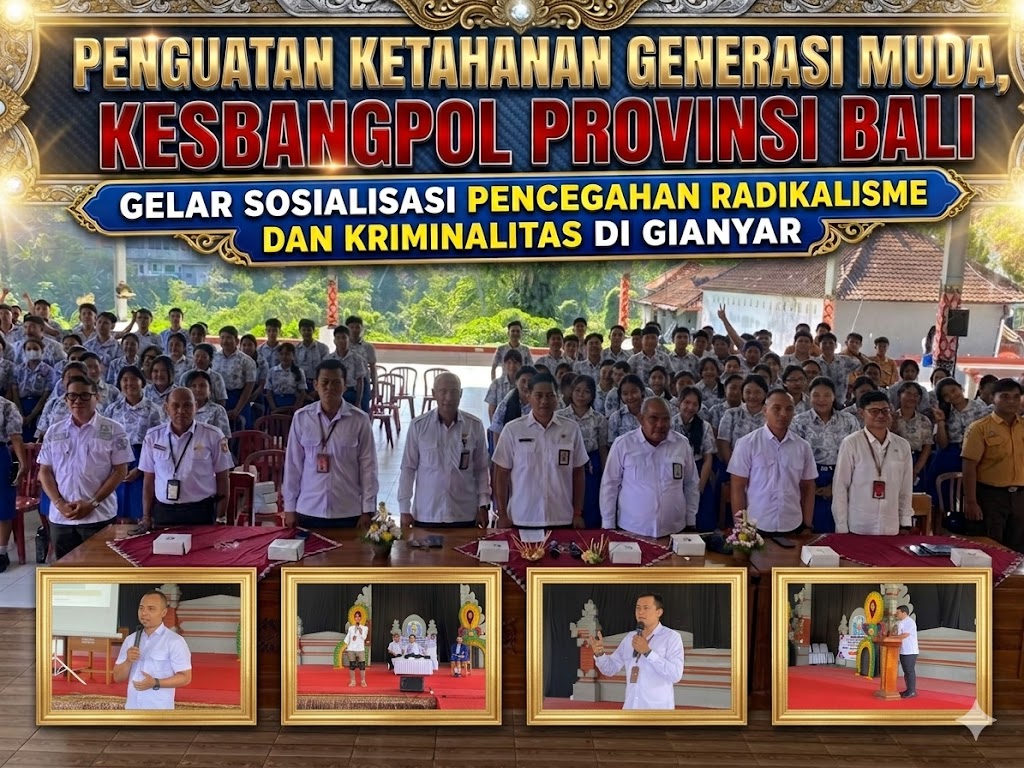 Penguatan Ketahanan Generasi Muda, Kesbangpol Provinsi Bali Gelar Sosialisasi Pencegahan Radikalisme dan Kriminalitas di Gianyar