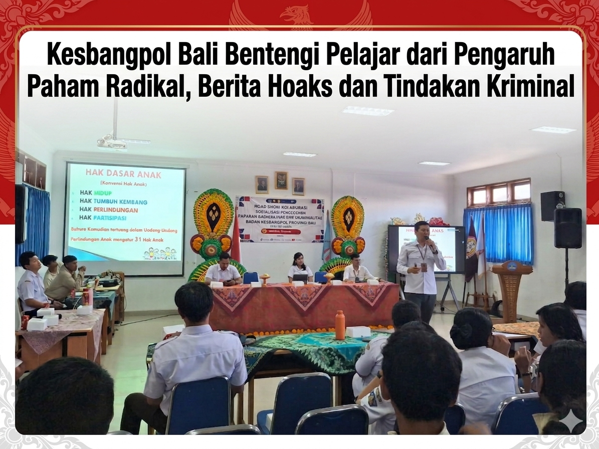 Kesbangpol Bali Gelar Sosialisasi Pencegahan Radikalisme dan Kriminalitas di SMAN 10 Denpasar