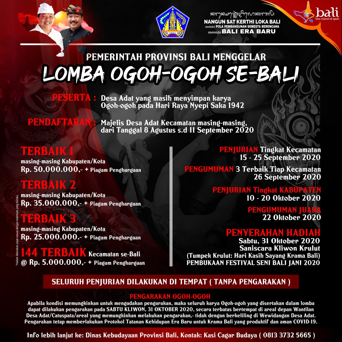 PEMPROV BALI SESUAIKAN JADWAL LOMBA OGOH-OGOH 2020 PENJURIAN DI TEMPAT, HADIAH TOTAL 1,7 MILYAR