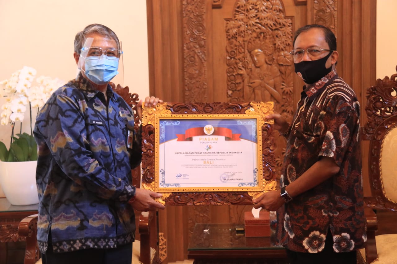 Bali Raih Penghargaan Response Rate Tertinggi Pertama dalam Sensus Penduduk Online 2020