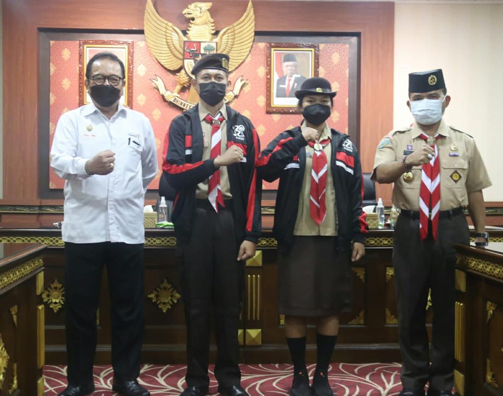 Lepas Kontingen Perkemahan Wirakarya Pramuka ke Jambi, Wagub Cok Ace Harap Para Peserta Kenalkan Potensi Terbaik Bali