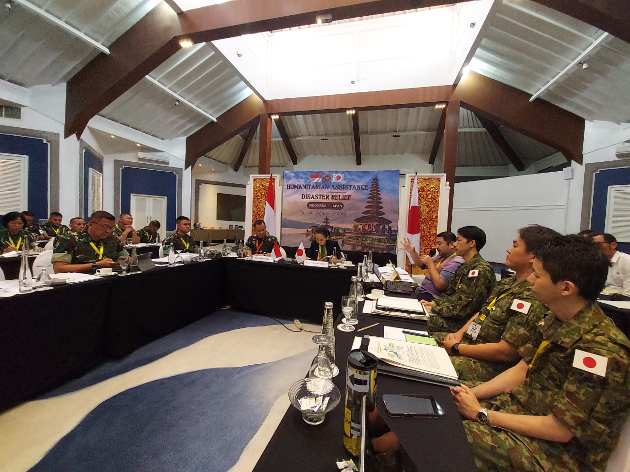 Tertarik Hari Simulasi Bencana, Delegasi Pertahanan Jepang Simak Paparan Kesiapsiagaan Bencana Dari Kalaksa BPBD Bali