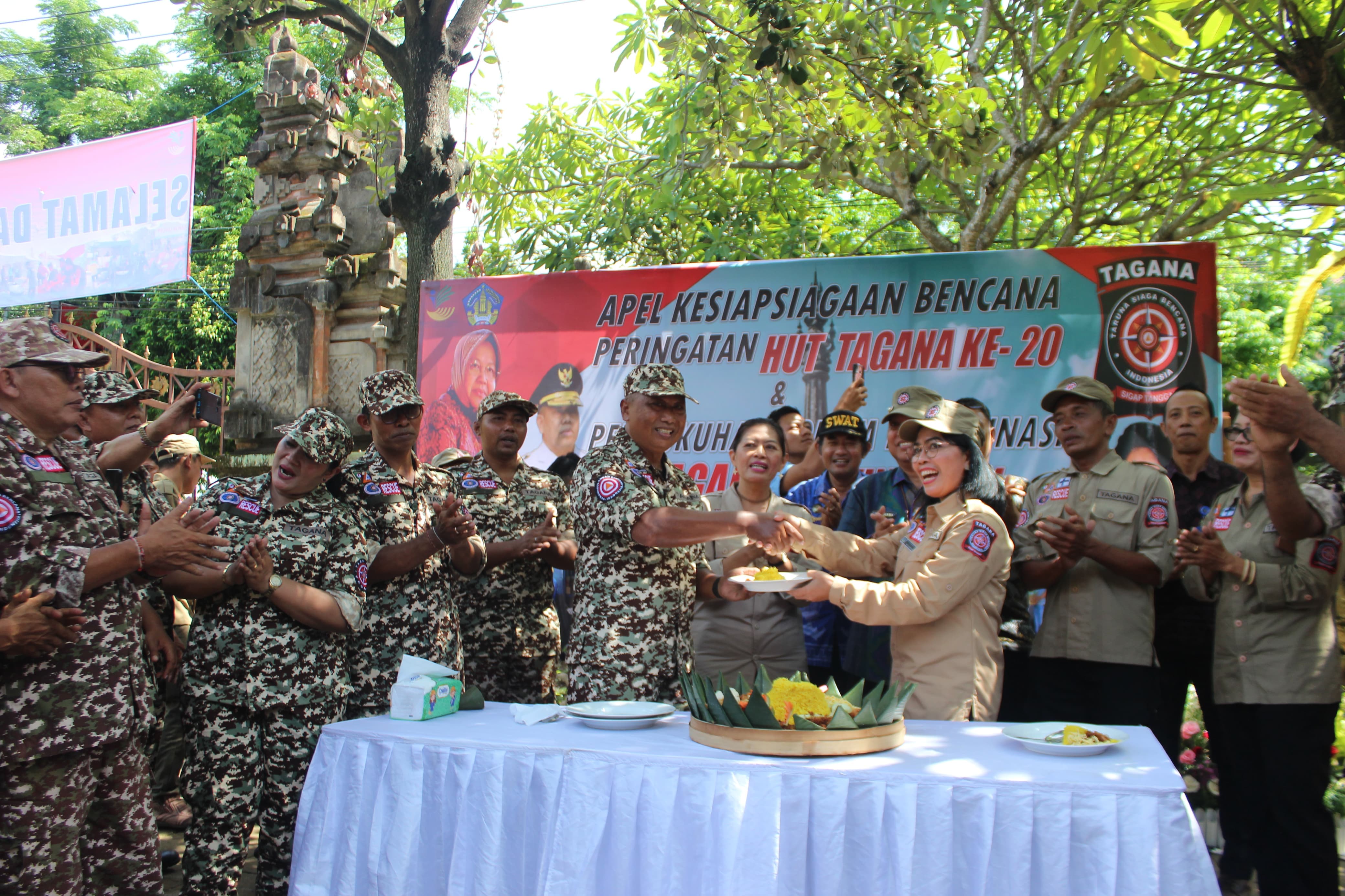 Gelar Apel Kesiapsiagaan, Dinsos P3A Bali Peringati HUT Taruna Siaga Bencana (Tagana) ke-20 dan Pengukuhan Forum Komunikasi Tagana Provinsi Bali Periode 2024 – 2029
