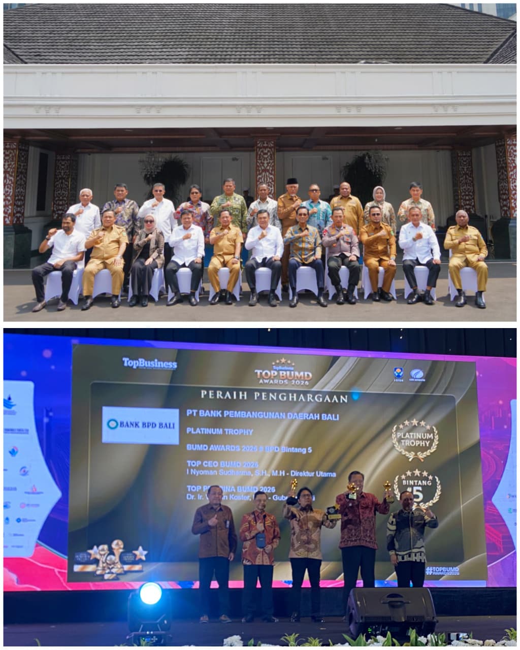 Atensi Kegiatan Wakil Gubernur Bali Dalam Kegiatan  Kemenko Polkam dan TOP BUMD Award 2026