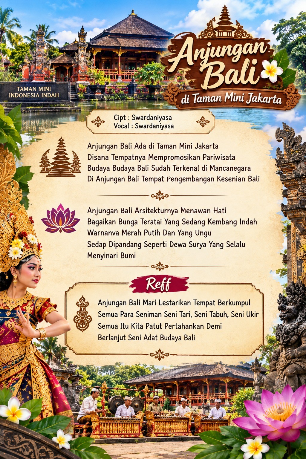 INFOGRAFIS LIRIK LAGU ANJUNGAN BALI