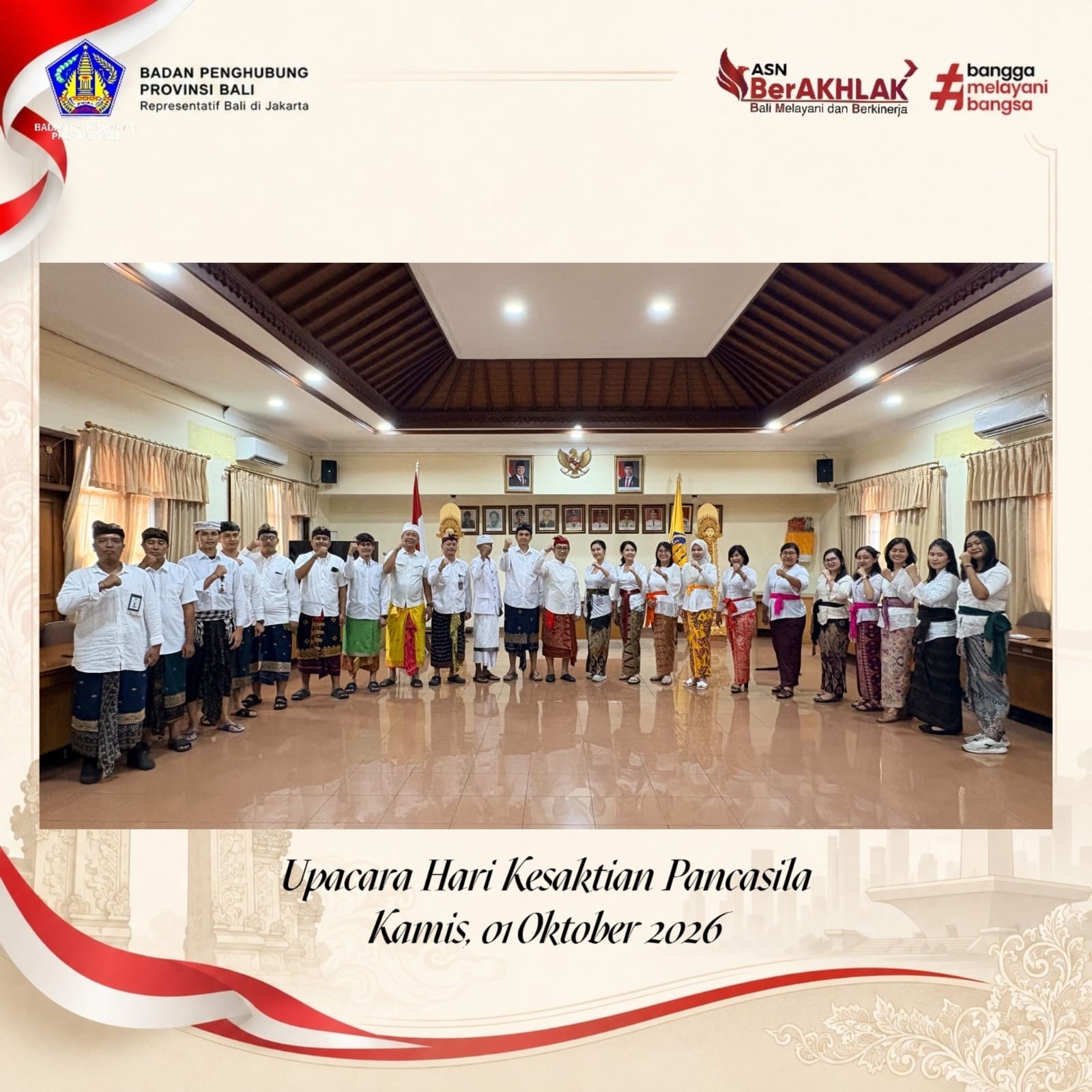 Semangat Persatuan Dalam Upacara Hari Kesaktian Pancasila di Badan Penghubung