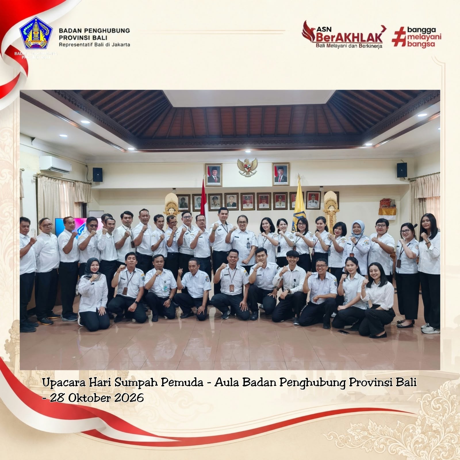 Khidmat dan Penuh Semangat, Upacara Peringatan Hari Sumpah Pemuda ke 98 Tahun 2026 Lingkup Badan Penghubung