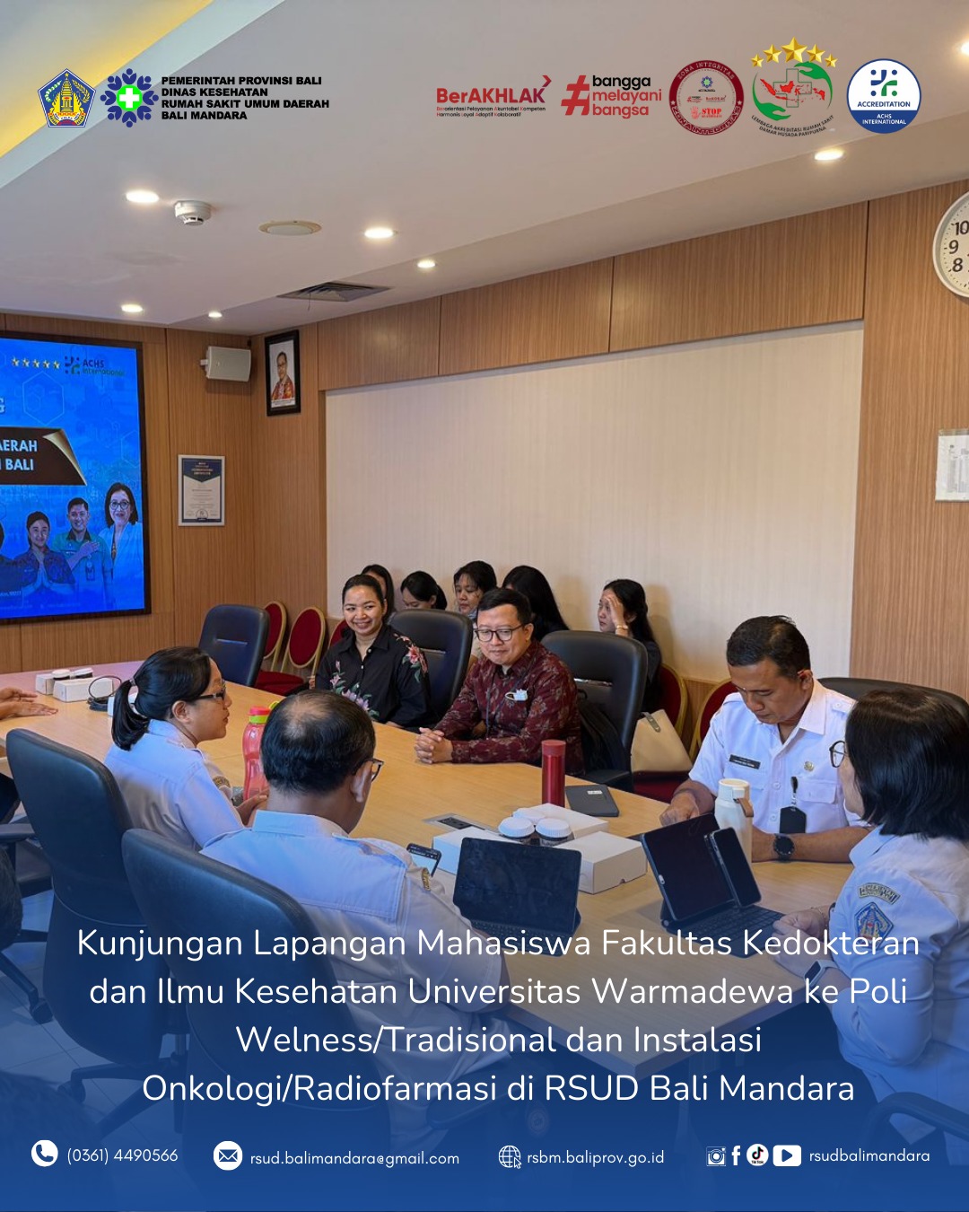 Kunjungan Lapangan Mahasiswa Fakultas Kedokteran dan Ilmu Kesehatan Universitas Warmadewa di RSUD Bali Mandara