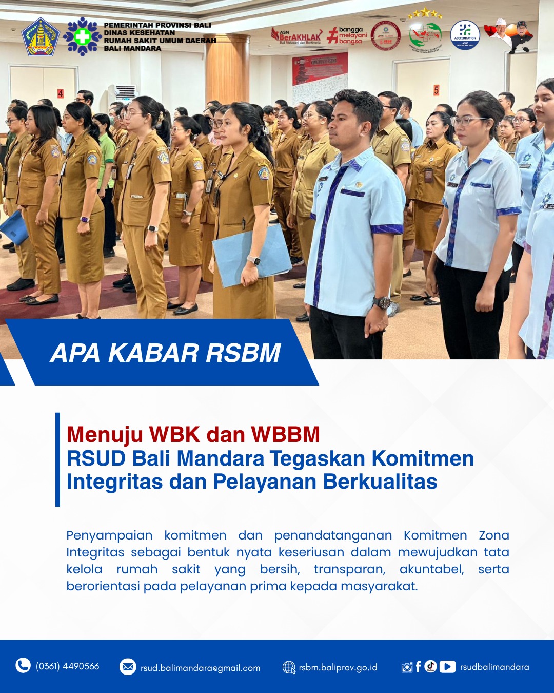 Penyampaian Komitmen Dan Penandatanganan Komitmen Zona Integritas Tahun 2026 Pada RSUD Bali Mandara