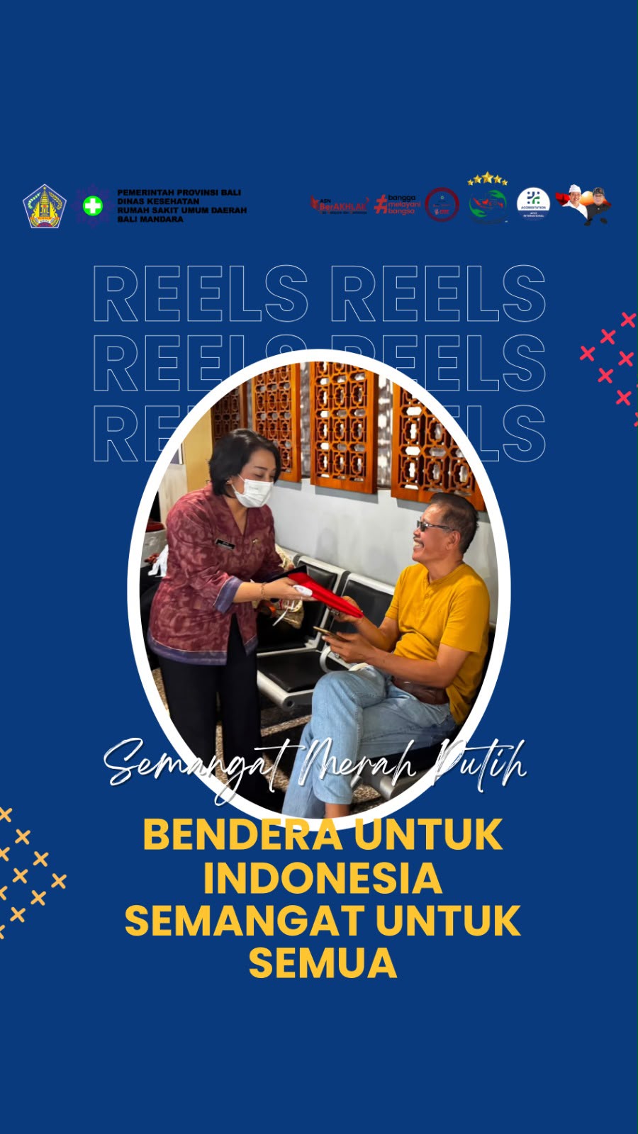 Pembagian Bendera Merah Putih Kepada Pengunjung Dan Pasien di RSUD Bali Mandara Dalam Rangka Memperingati Hari Kemerdekaan Republik Indonesia Ke-81