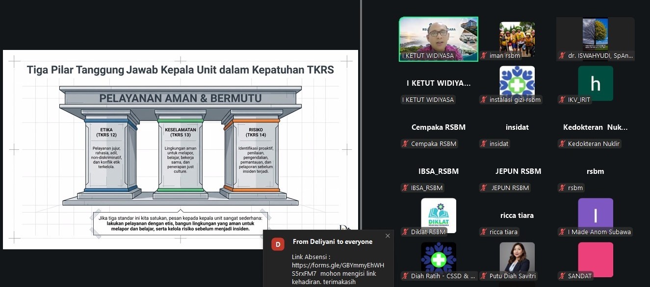 Perkuat Mutu dan Keselamatan Pasien, RSUD Bali Mandara Dorong Pimpinan Unit Jadi Penggerak Perubahan
