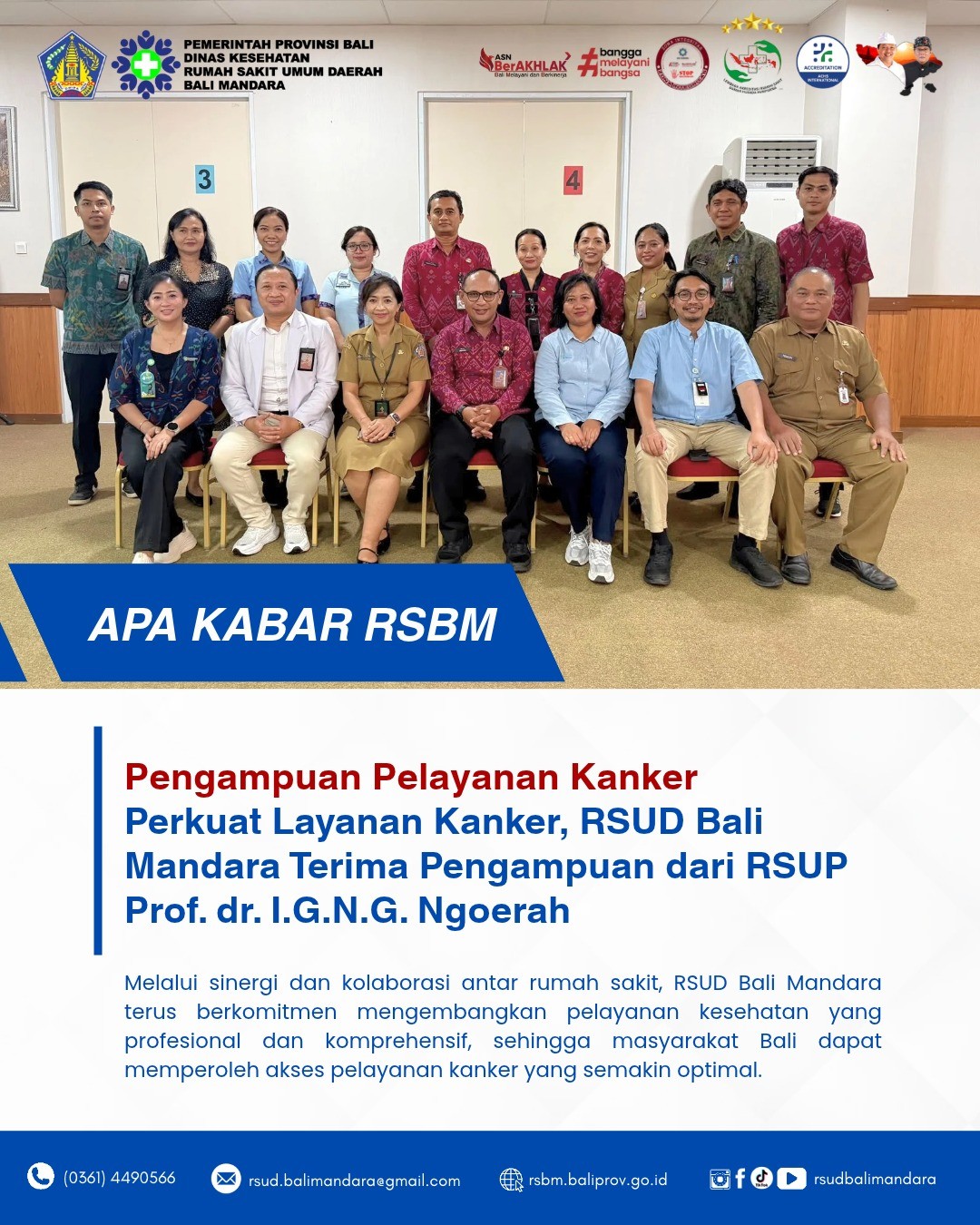 RSUD Bali Mandara Perkuat Pengembangan Layanan Kanker melalui Pengampuan dari RSUP Prof. dr. I.G.N.G. Ngoerah