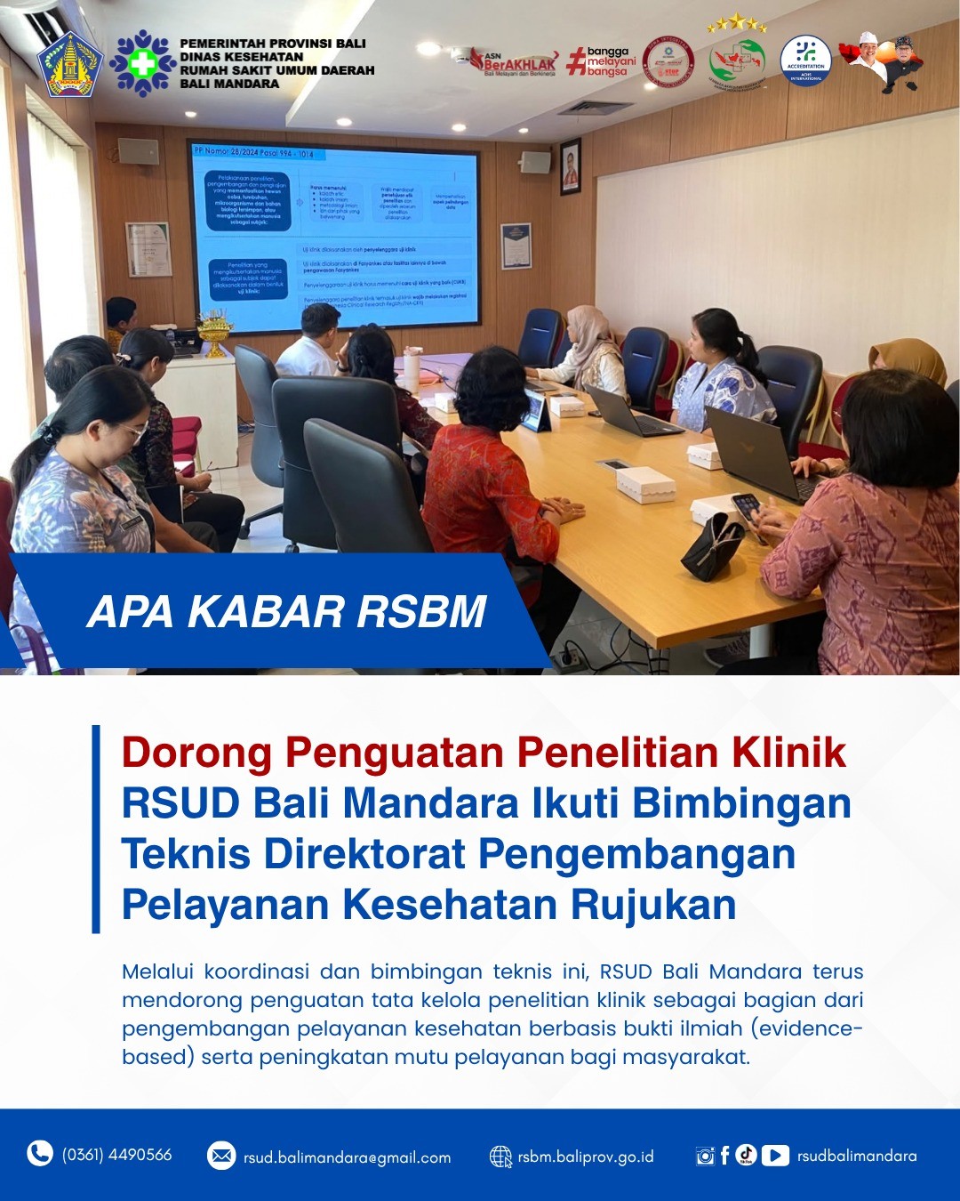 Dorong Penguatan Penelitian Klinik RSUD Bali Mandara Ikuti Bimbingan Teknis Direktorat Pengembangan Pelayanan Kesehatan Rujukan
