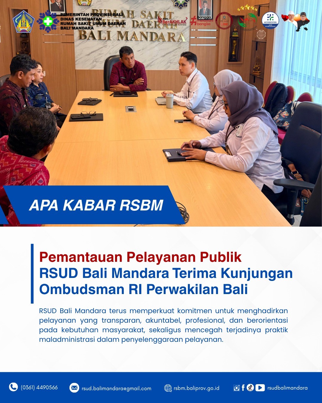 RSUD Bali Mandara Terima Kunjungan Ombudsman RI Perwakilan Bali
