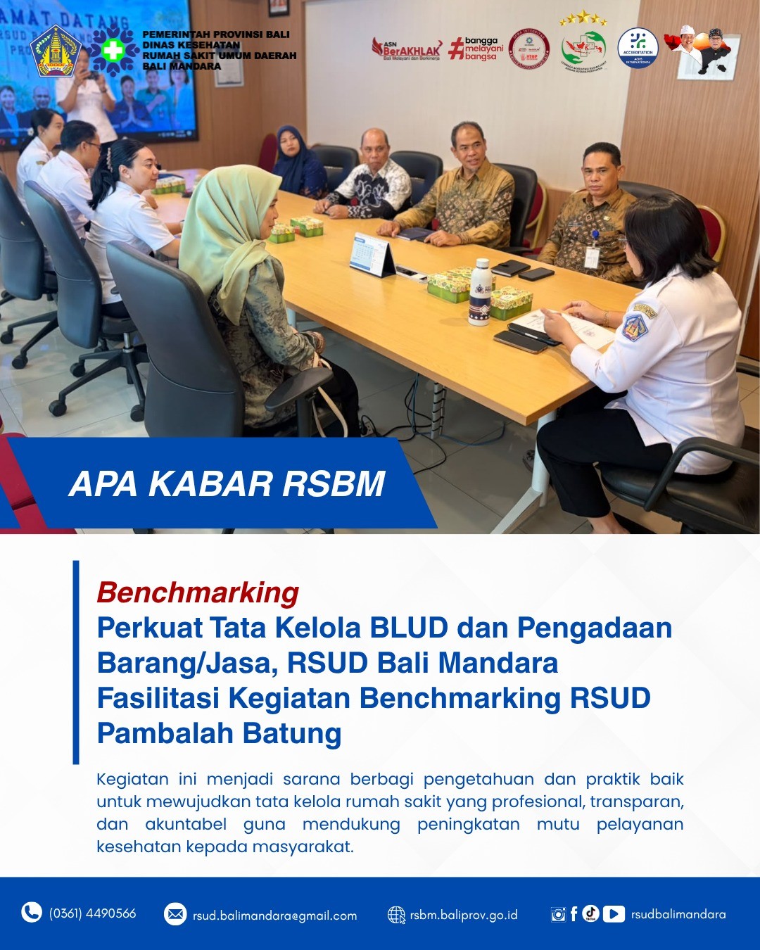 RSUD Bali Mandara Terima Kunjungan Benchmarking RSUD Pambalah Batung terkait Tata Kelola BLUD dan Pengadaan Barang/Jasa