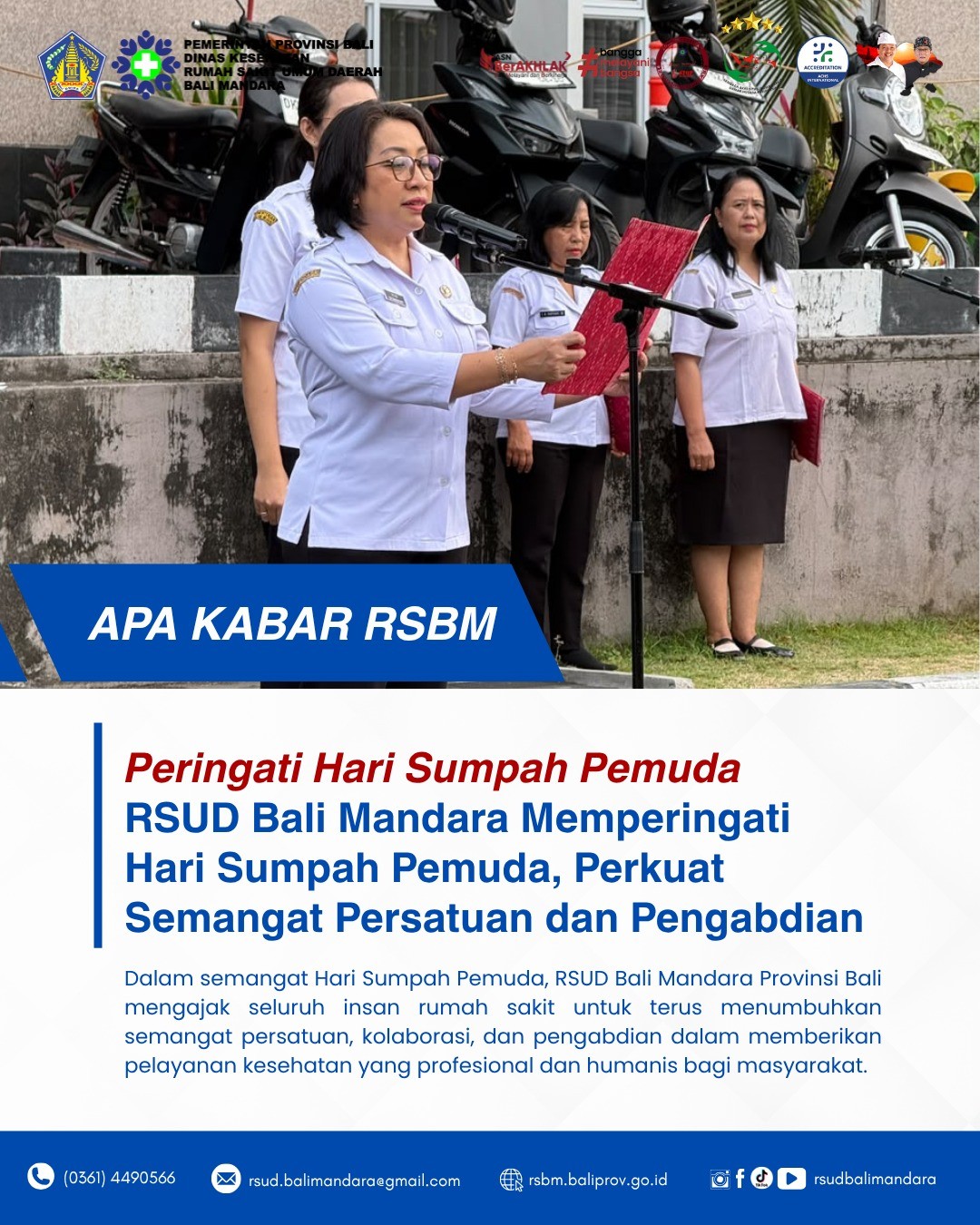 Peringati Hari Sumpah Pemuda RSUD Bali Mandara memperingati Hari Sumpah Pemuda, perkuat semangat persatuan dan pengabdian