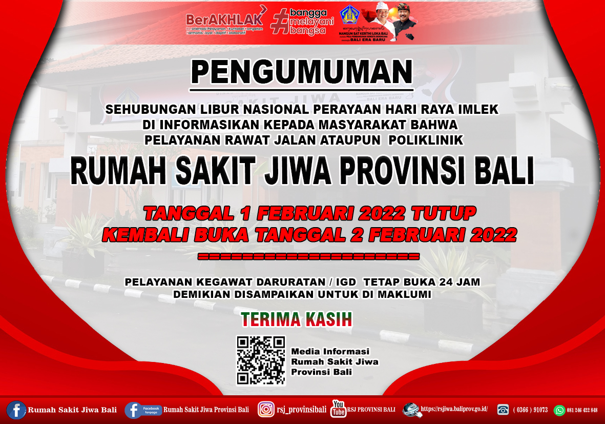 Pengumuman Sehubungan Perayaan Hari Raya Imlek