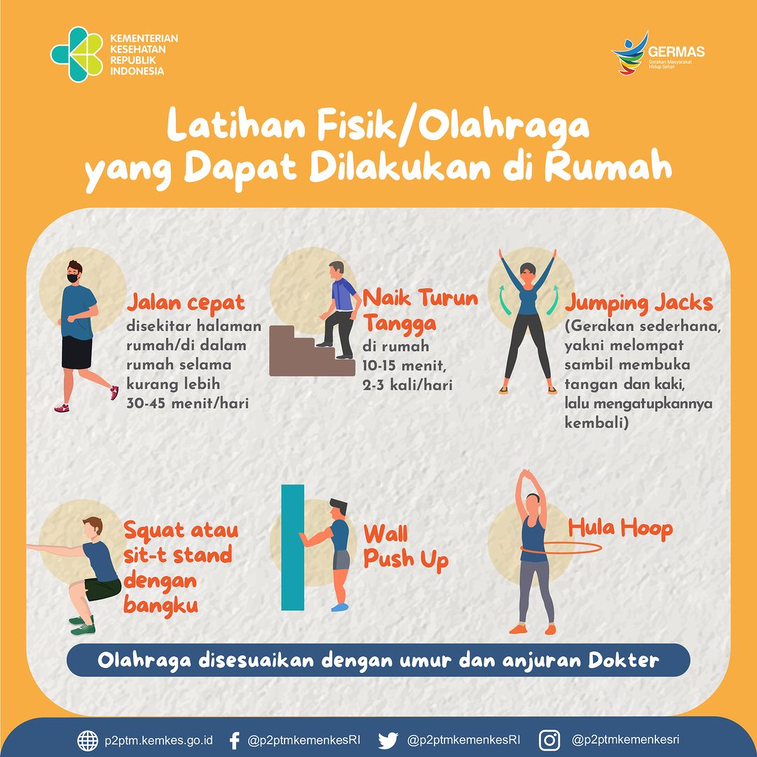 Apa saja latihan fisik/ olahraga yang dapat dilakukan di rumah?