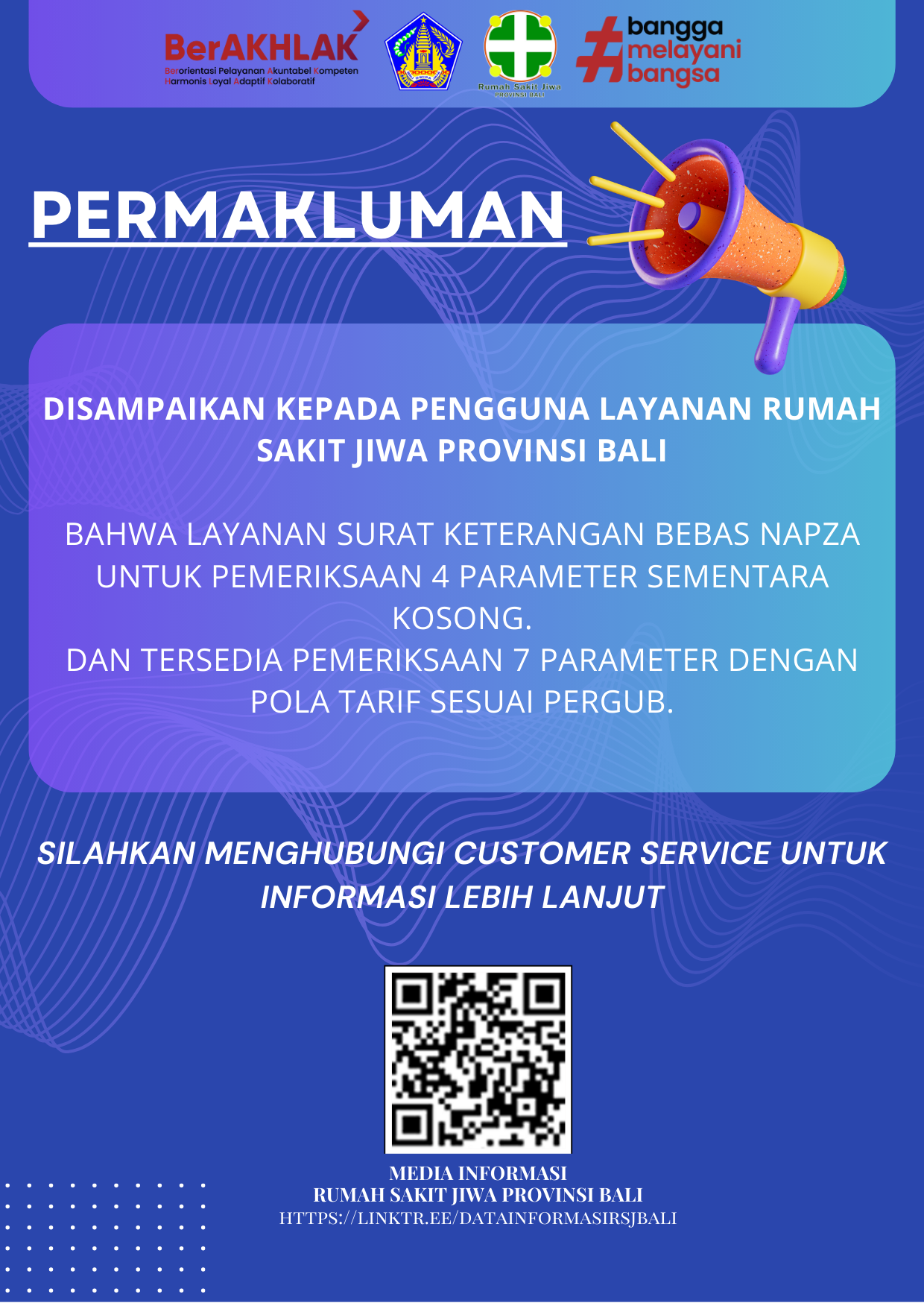 Permakluman, terkait pemeriksaan surat keterangan bebas napza