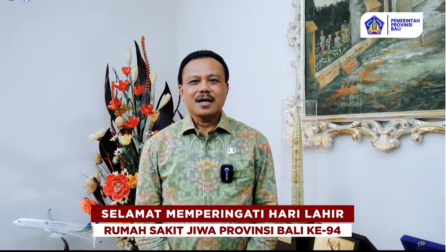 Terimakasih kami ucapkan kepada SEKDA Provinsi Bali atas ucapan dan dukungannya untuk Rumah Sakit Jiwa Prov. Bali.