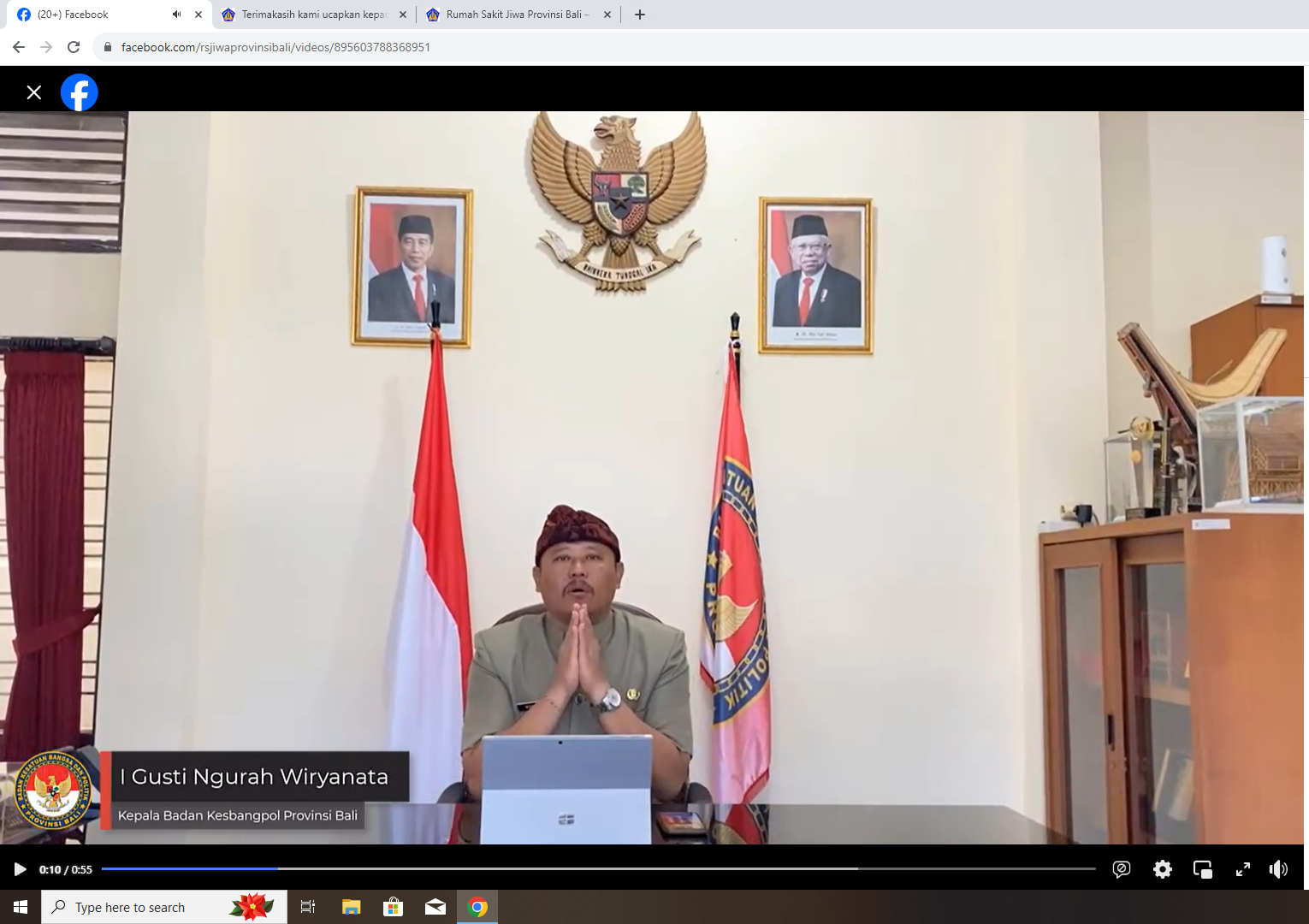 Terimakasih kami ucapkan kepada Badan Kesatuan Bangsa Dan Politik Provinsi Bali atas ucapan dan dukungannya untuk Rumah Sakit Jiwa Prov. Bali.