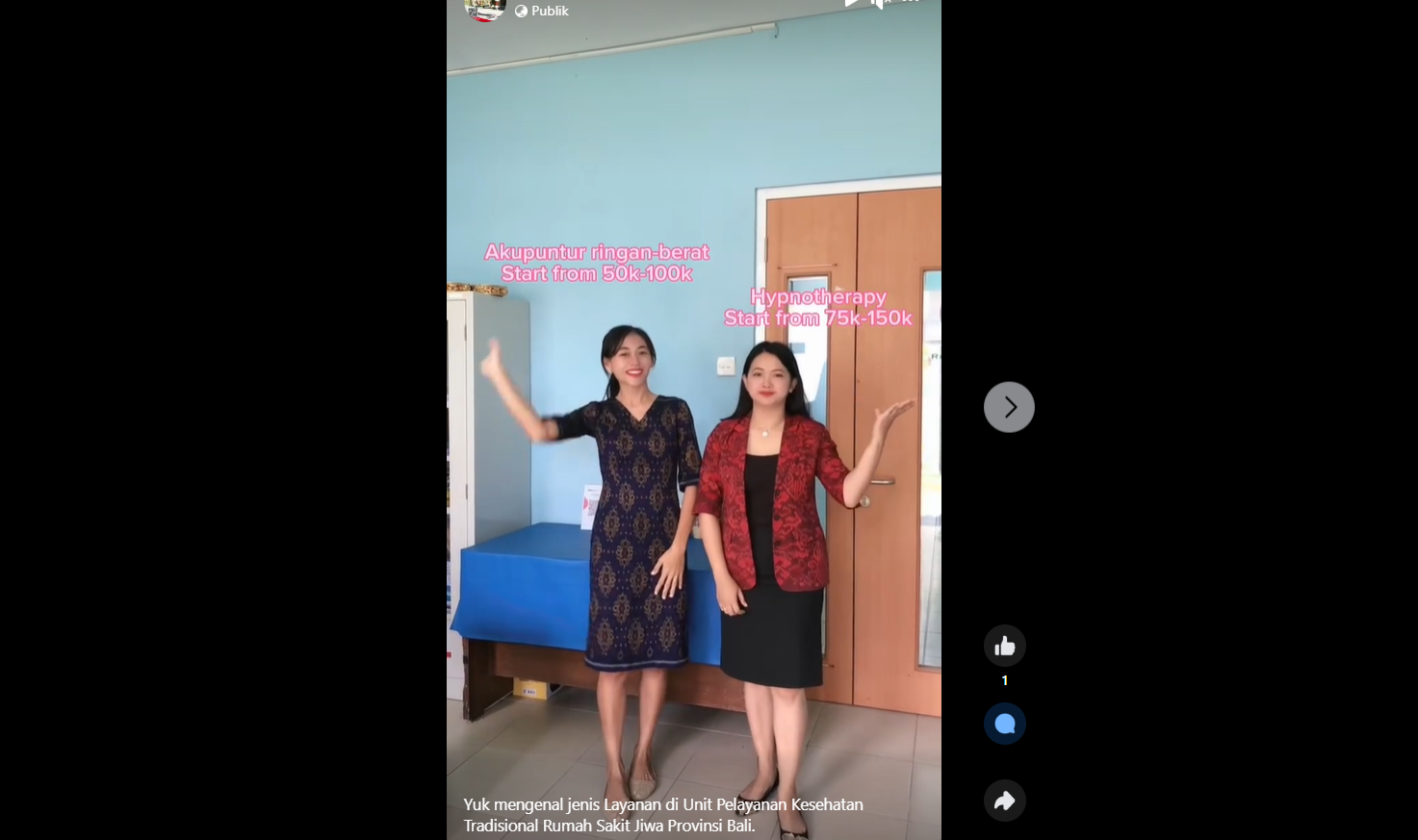 Yuk mengenal jenis Layanan di Unit Pelayanan Kesehatan Tradisional Rumah Sakit Jiwa Provinsi Bali.