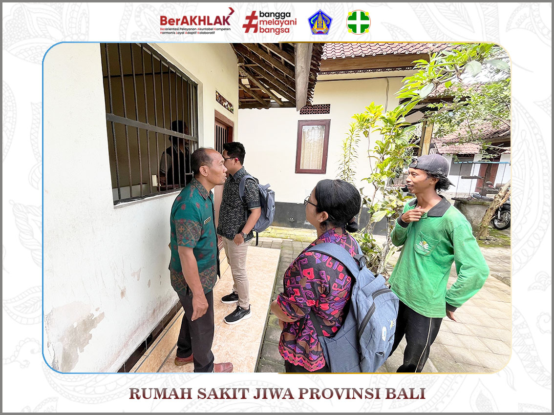 Kunjungan bersama petugas pemegang program jiwa Puskesmas Abiansemal 1 dan pendamping KBS , Tim Keswamas dan PKRS RS Jiwa