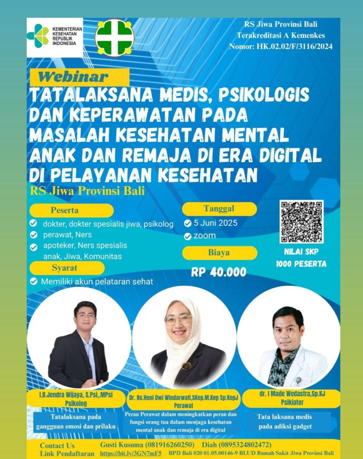 Ayo ikuti Webinar Tatalaksana Medis, Psikologis dan Keperawatan
