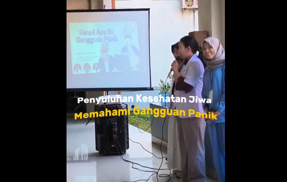 Tim Promosi Kesehatan Rumah Sakit (PKRS) RSJ Manah Shanti Mahottama bersama mahasiswa Fakultas Kedokteran Universitas Islam Al-Azhar (UNIZAR)