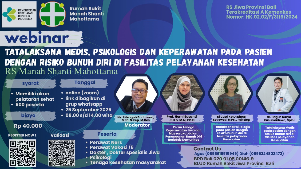 TATALAKSANA MEDIS, PSIKOLOGIS DAN KEPERAWATAN PADA PASIEN DENGAN RISIKO BUNUH DIRI DI FASILITAS PELAYANAN KESEHATAN