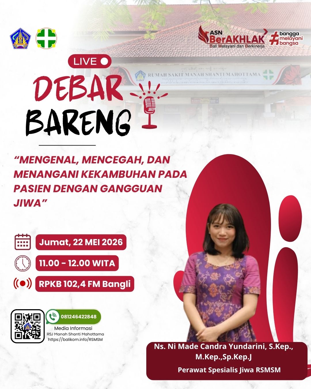 DEBAR Bareng kembali hadir bersama RPKB Bangli dan Rumah Sakit Jiwa Manah Shanti Mahottama
