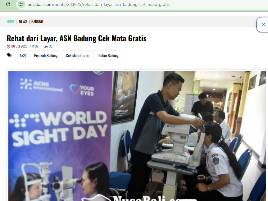 Nusabali.com: Rehat dari Layan, ASN Badung Cek Mata Gratis