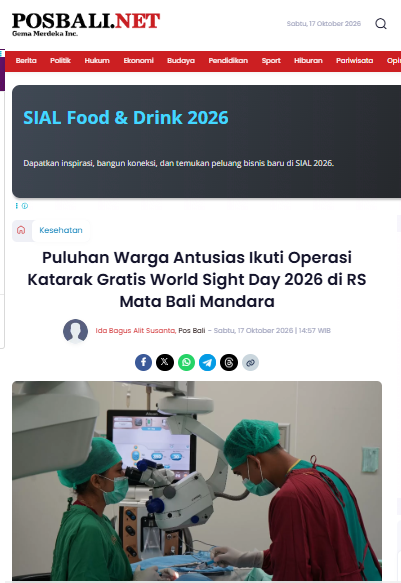Posbali.net : Puluhan Warga Antusias Ikuti Operasi Katarak Gratis World Sight Day 2026 di RS Mata Bali Mandara