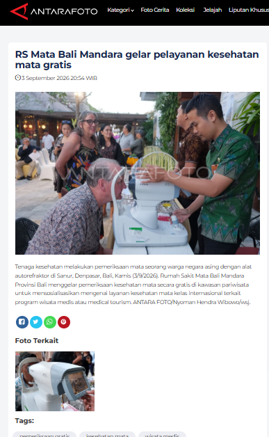ANTARA FOTO : RS Mata Bali Mandara Gelar Pelayanan Kesehatan Mata Gratis di Sudamala Resort