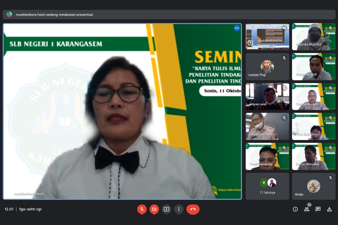 SLB Negeri 1 Karangasem Selenggarakan Seminar Penelitian Tindakan Sekolah (PTS) dan Penelitian Tindakan Kelas (PTK) Secara Daring